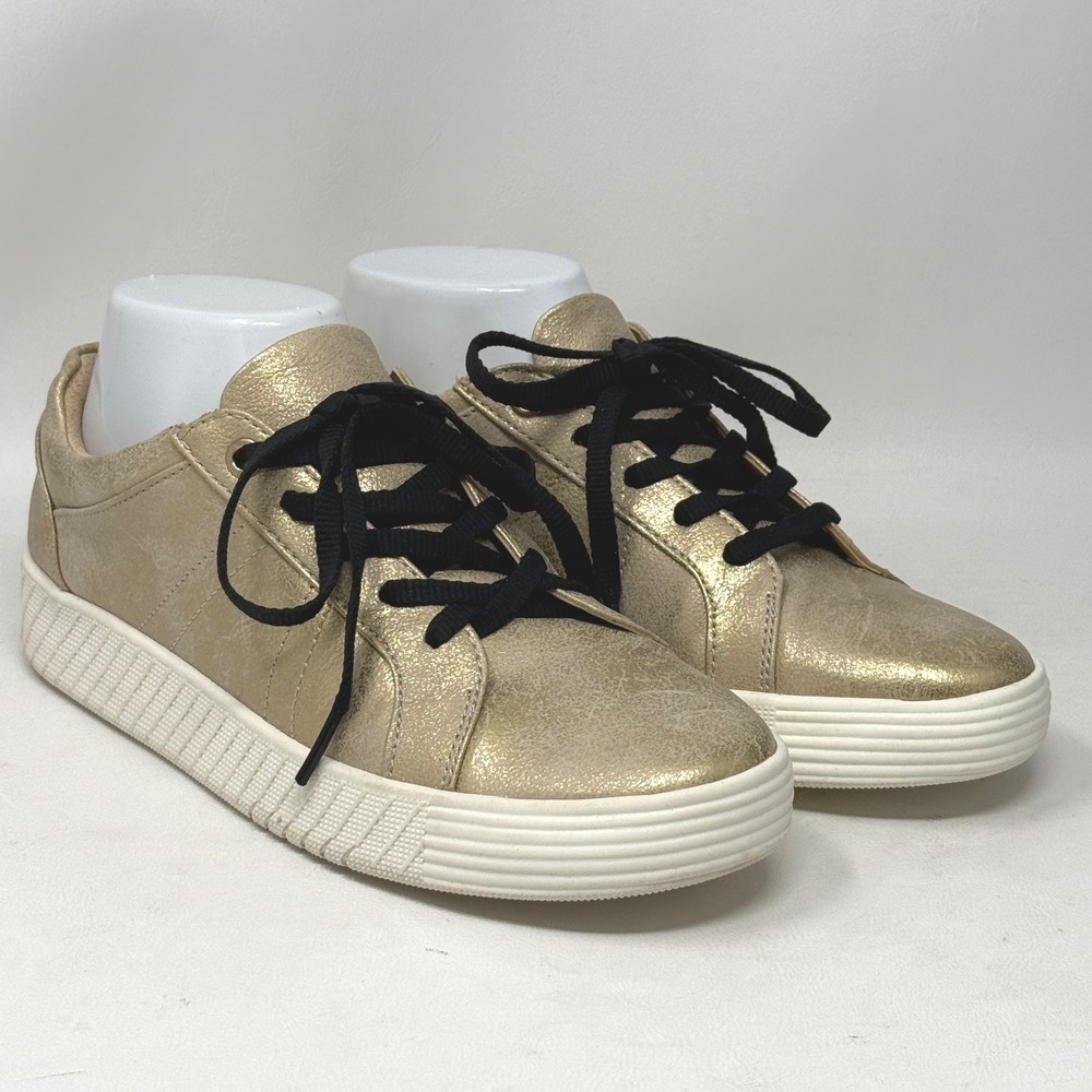 Soul Naturalizer Neela Gold Metallic Sneakers‎ Womens 6.5W Low Top Lace Up Shoes